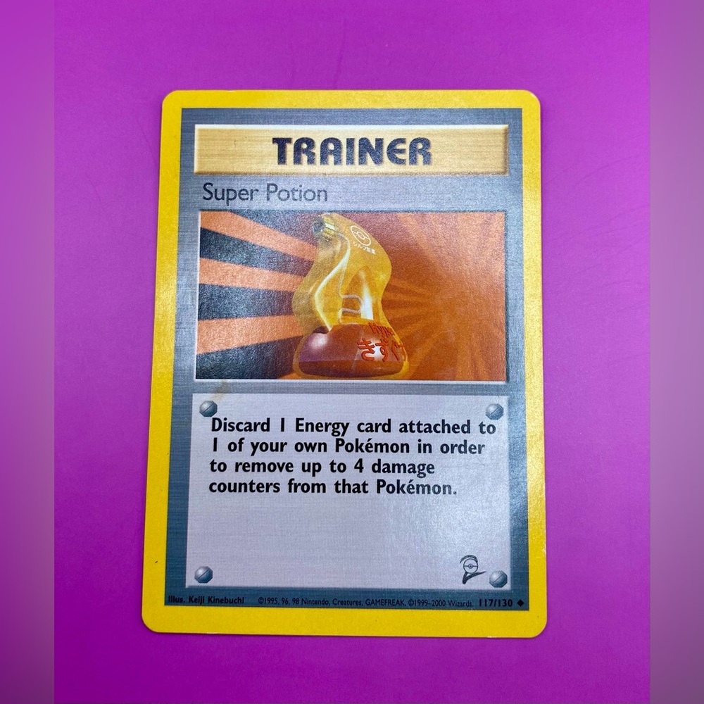 POKÉMON SUPER POTION TRAINER CARD; First Edition; 117/130; VERY RARE; Untouched